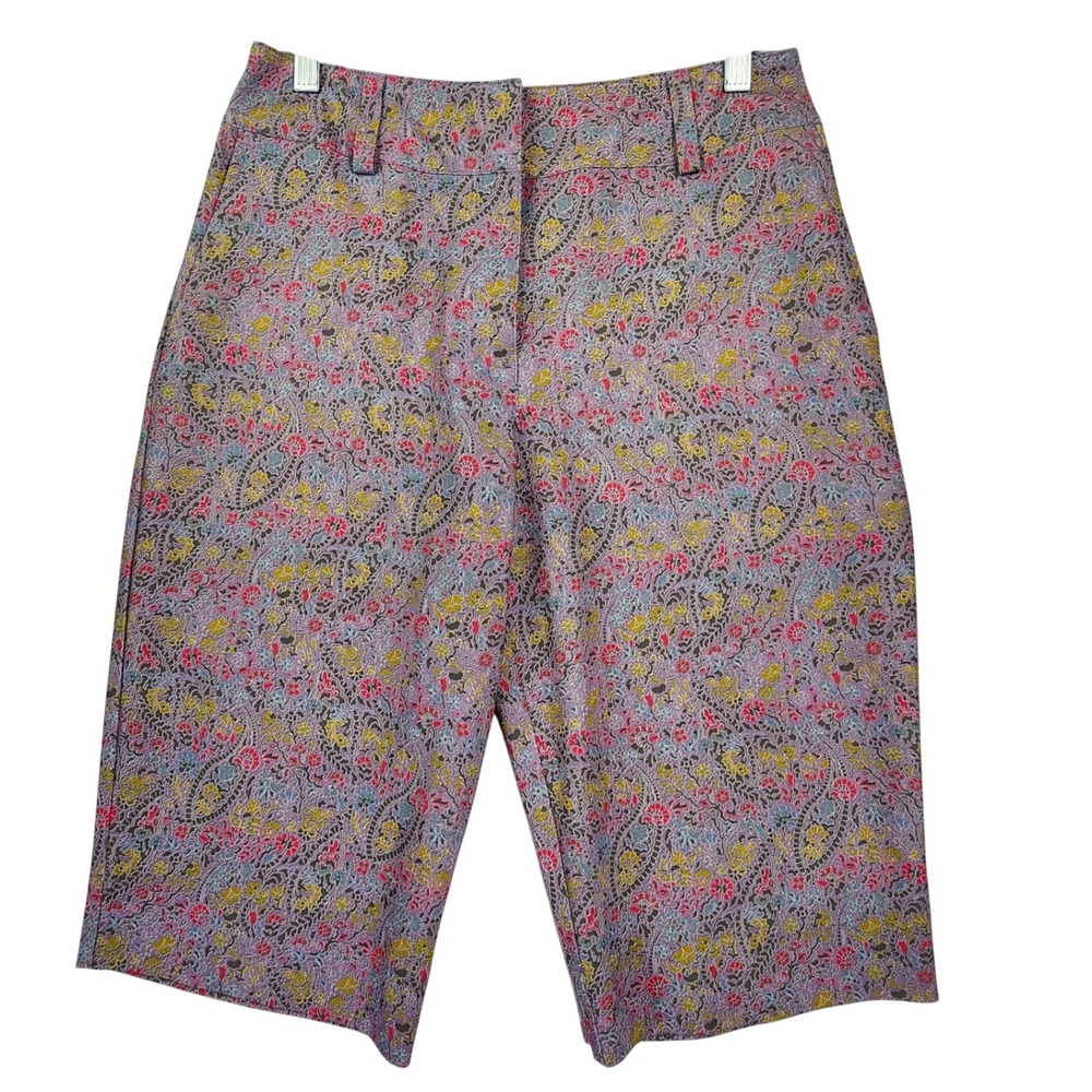 Nike‎ 6 Purple Paisley Floral Golf Shorts Nike Fit Dry Preppy Grandmacore